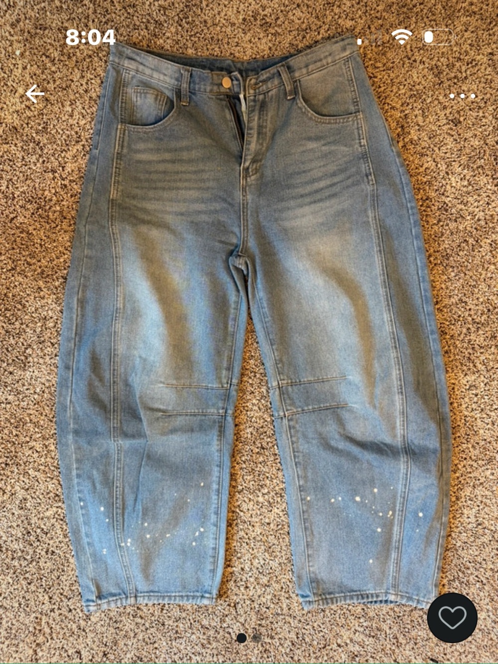 Women’s High-Rise Light Blue Denim Jeans Barrel Jeans Size Medium
M / US 8-10 •